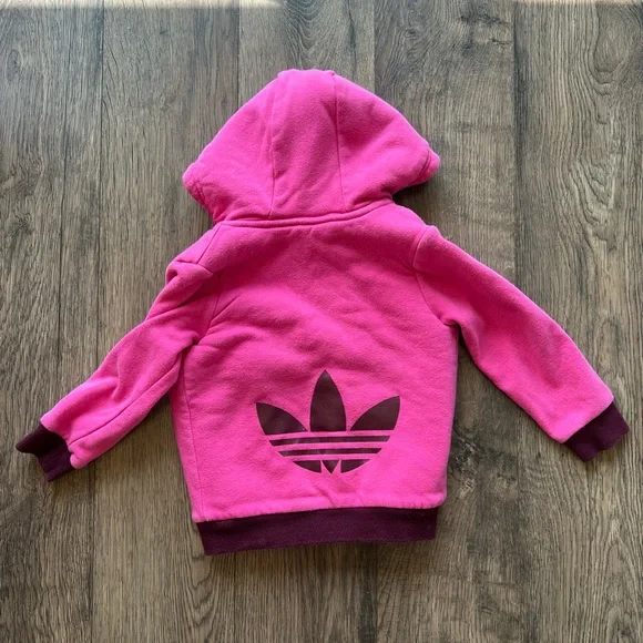 Adidas Pink Zip Up Sweatshirt - Size 2T - Picture 7 of 7